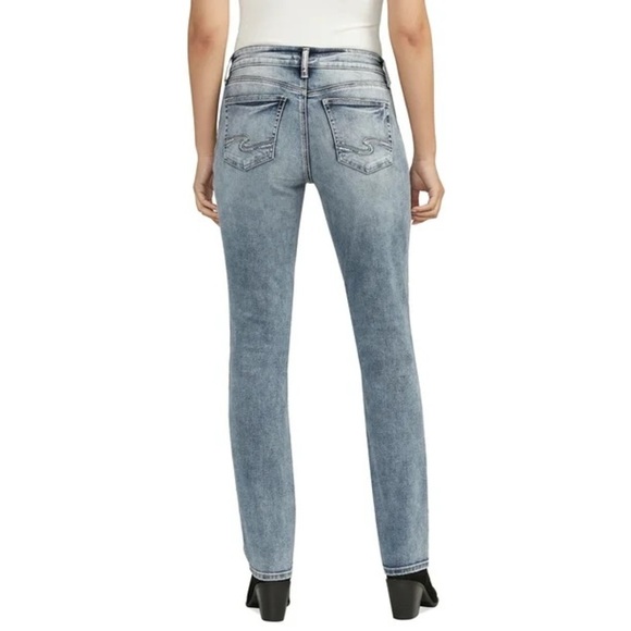 Silver Jeans Co. Women's Elyse Mid Rise Comfort Fit Straight Leg Jeans 30 x 31 - Picture 10 of 11
